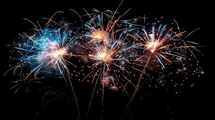 Firework with dark background, abstract, texture for backgrounds, Generative AI