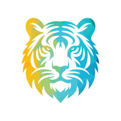 Roaring tiger logo design vector illustration