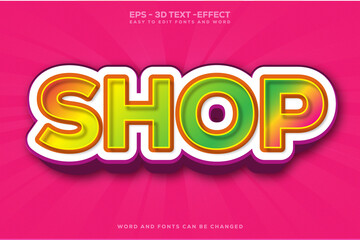 Shop 3d colourful editable text effect.