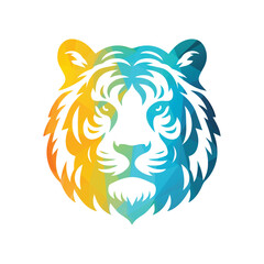 Roaring tiger logo design vector illustration