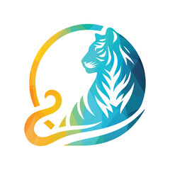 Roaring tiger logo design vector illustration