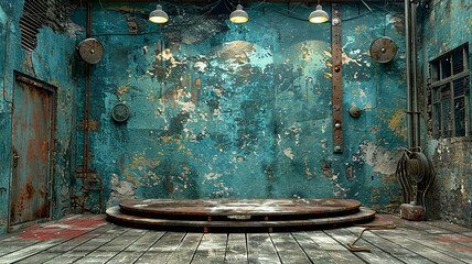 3d illustration empty podium with abstact background very realistic front view mock up
