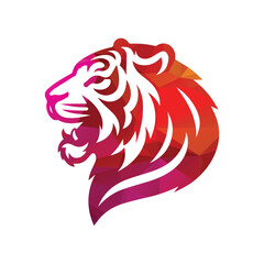 Fototapeta premium Roaring tiger logo design vector illustration