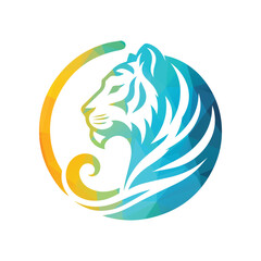 Roaring tiger logo design vector illustration