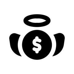 flying money glyph icon