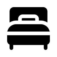 single bed glyph icon