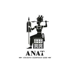 Ancient egyptian god anat silhouette, middle east god Logo