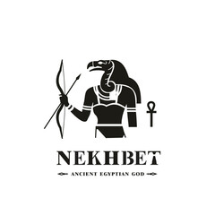 Ancient egyptian god nekhbet silhouette, middle east god Logo
