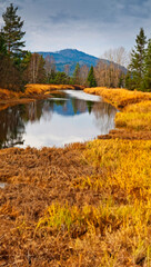 autumnal landscape, river Vltava, Czech republic, Europe
