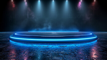 3d illustration empty podium with abstact background very realistic front view mock up