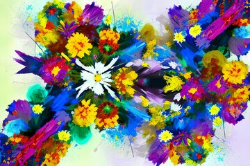 Colorful background with flowers. Floral background with flowers
