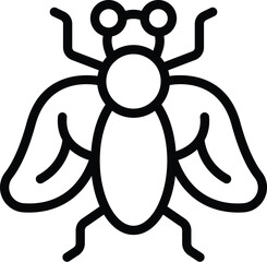 Tsetse wings icon outline vector. House insect disease. Engraved slender - obrazy, fototapety, plakaty