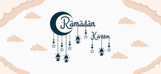 ramadan kareem Islamic greeting card template design