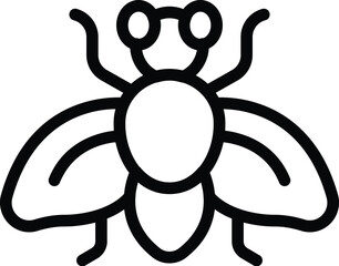 Bait bee insect icon outline vector. Tsetse fly. Dangerous tik buzz - obrazy, fototapety, plakaty