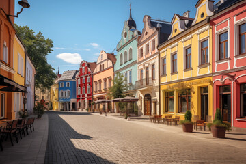 Fototapeta premium Colorful renaissance house facades