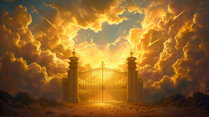Pearly Gates: Gateway to Heaven - A Classic Interpretation, Generative AI

