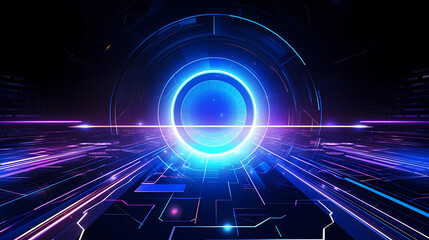 Fototapeta premium Artificial intelligence background, 3D image of modern technology, holographic digital earth technology screen background