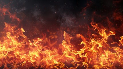 Fototapeta na wymiar Dynamic Burning Fire Texture for Intense and Warm Backgrounds