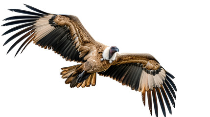 Vulture_with_wings_in_flight_isolated_on_white_background, Generative Ai

