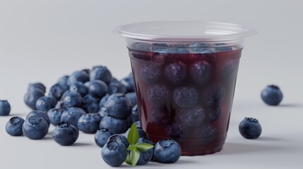A cup of blueberry juice, no gray and shadow, super quality, super details, white background,