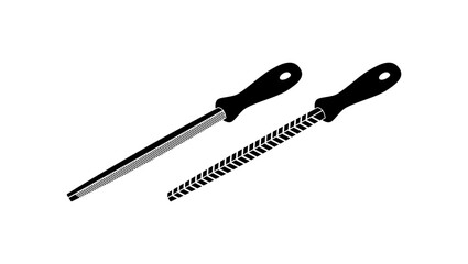 Triangular File, Triangular File, black isolated silhouette