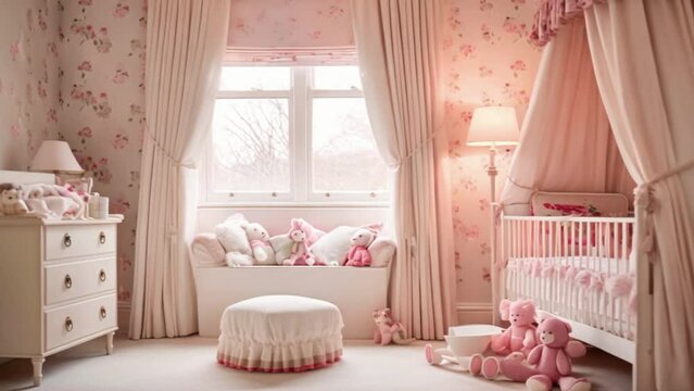 Baby room decor and interior design inspiration in the English countryside style cottage