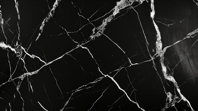 Luxury black marble texture with white veins
