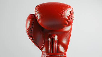 Red boxing gloves isolated on white background, ready for action. Get your game face on with these powerful tools of the trade. Generative AI.

