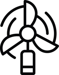 Vane pinwheel icon outline vector. Toy fan arrow. Peg rotation spinner - obrazy, fototapety, plakaty