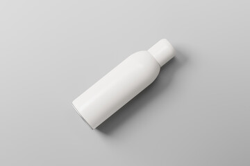 cosmetic spray can mockup set featuring a large size spray can with a small cap and curved body