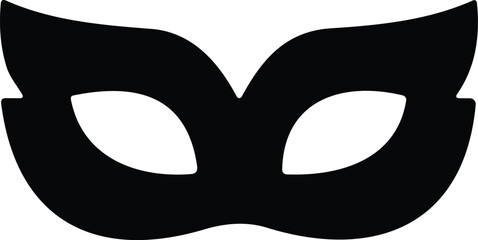 Carnival mask flat icon. Simple black icons of masquerade mask, for party, parade and carnival, for Mardi Gras and Halloween. Mask elements. Face mask