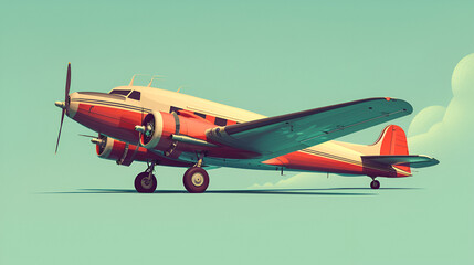 Vintage aircraft in a retro setting, crafted with precision through Generative AI, ready to soar through the skies of nostalgia.

