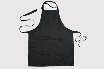 Black kitchen apron background with copy space