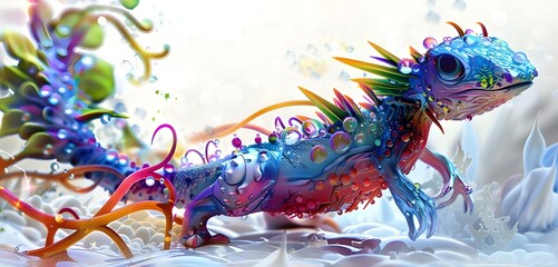 colorful dragon on the wall