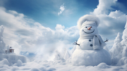 Podium photo of tender snowman.