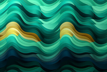 Rich dark green color modern material texture with flowing wavy liquid ripples and gold dot touch illumination