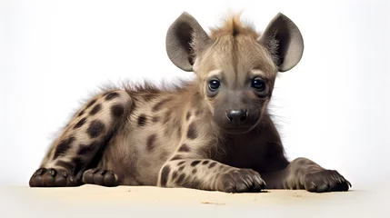 Outdoor kussens Hyena pup on white background © Oleksandr