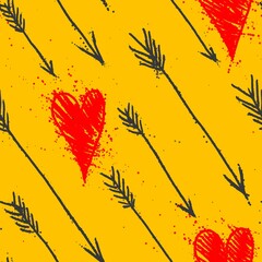 hearts and arrows seamless abstract pattern background fabric fashion design print wrapping paper digital illustration art texture textile wallpaper colorful apparel image 