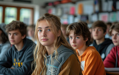 Fototapeta premium Group of Young People Sitting Together