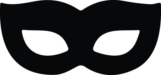 Carnival mask flat icon. Simple black icons of masquerade mask, for party, parade and carnival, for Mardi Gras and Halloween. Mask elements. Face mask