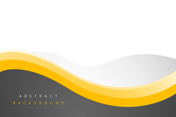 Gray and yellow wave abstract background with white space for text and message. vector illustration	