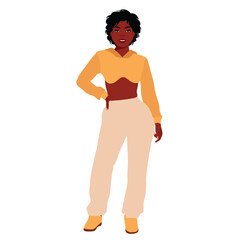 Stylish black woman in elegant art style vector