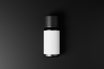 Small black bottle packaging mockup