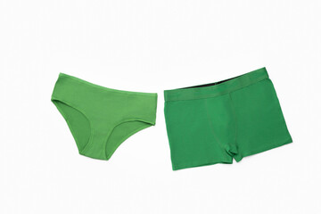 Green woman and man underwear for St Patricks