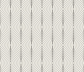 Vector seamless pattern. Repeating geometric elements. Stylish monochrome background design. - 740667131
