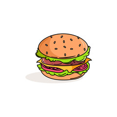 colorful hamburger on a white background 