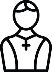 Priest prayer icon outline vector. Ritual catholic minister. Scripture belief - obrazy, fototapety, plakaty