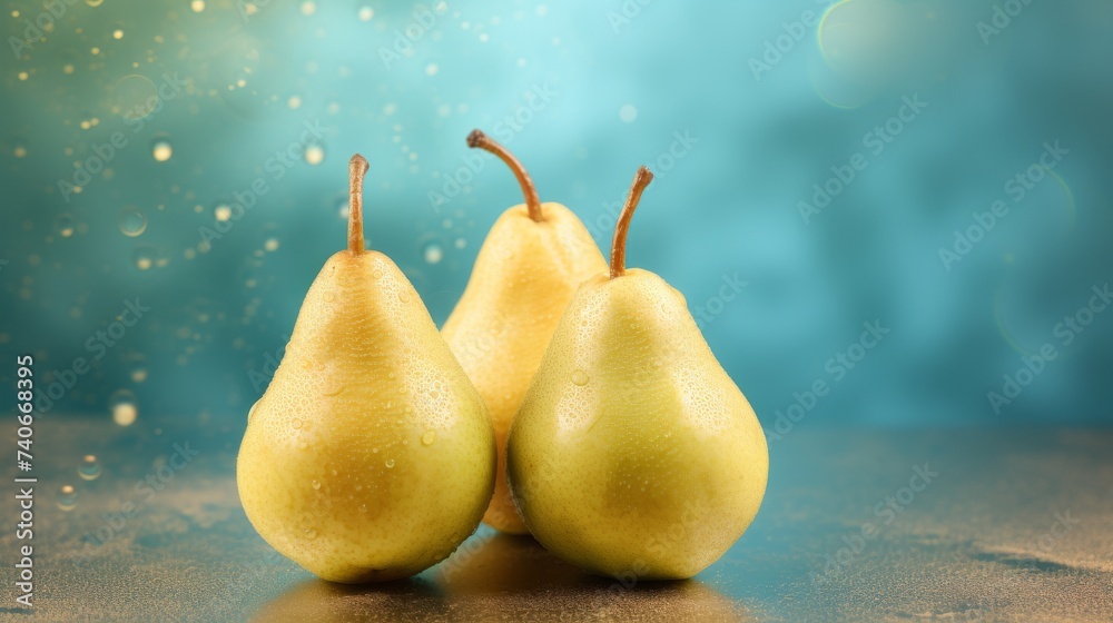 Wall mural Fresh pear abstract background.