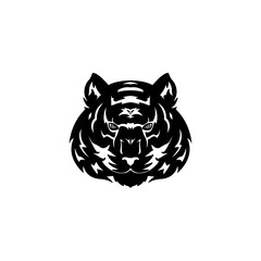 tiger black and white logo design