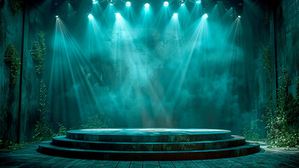 3d illustration empty podium with abstact background very realistic front view mock up